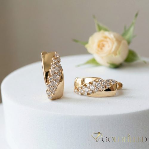 GOLDFILLED Υποαλλεργικό Σκουλαρίκια 18mm 18K χρώμα