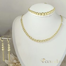   GOLDFILLED Υποαλλεργικό Κολιέ 45cm/3-5mm + Βραχιόλι 17-20cm + Σκουλαρίκια 14K χρώμα