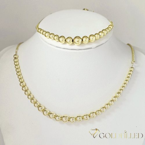 GOLDFILLED Υποαλλεργικό Κολιέ 45cm/3-5mm + Βραχιόλι 17-20cm 14K χρώμα