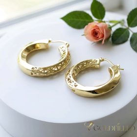   GOLDFILLED Υποαλλεργικό Κρίκος Σκουλαρίκια 35mm 14K χρώμα