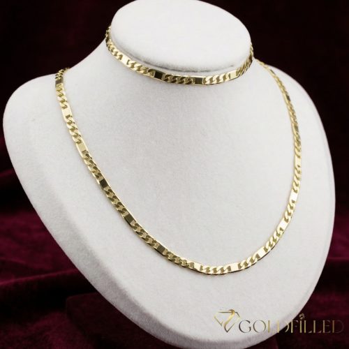 GOLDFILLED Υποαλλεργικό Κολιέ 50cm/4,5mm + Βραχιόλι 20cm 14K χρώμα