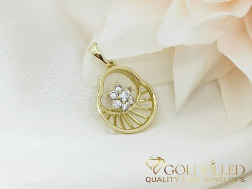 GOLDFILLED Υποαλλεργικό Μενταγιόν 25 mm 14K χρώμα