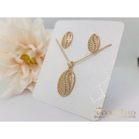   GOLDFILLED Κολιέ 45cm/1mm+Μενταγιόν+Σκουλαρίκια