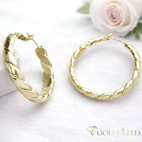   GOLDFILLED Υποαλλεργικό Κρίκος Σκουλαρίκια 30mm 14K χρώμα