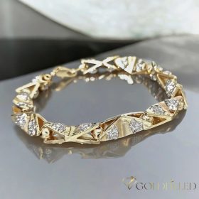   GOLDFILLED Υποαλλεργικό Βραχιόλι 22cm /11mm πολύχρωμο χρώμα